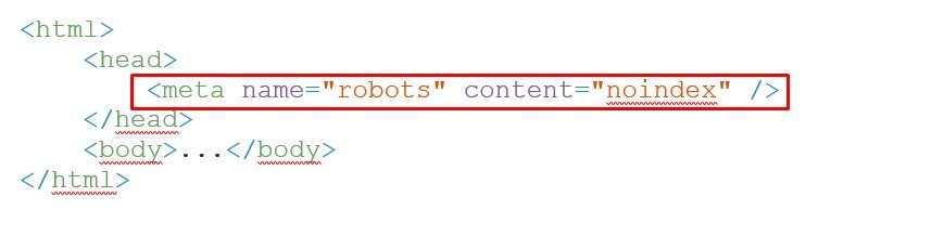 metatag Noindex